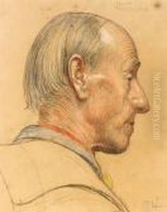 Portrattstudie Av Hans Risberg by Carl Larsson