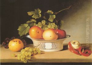 Apples and Grapes in a Pierced Bowl