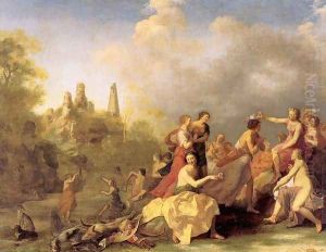 Amaryllis Giving Myrtill the Prize 1635 by Cornelis Van Poelenburgh