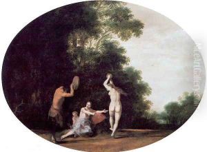 Nymphs and Satyr 1630 by Cornelis Van Poelenburgh