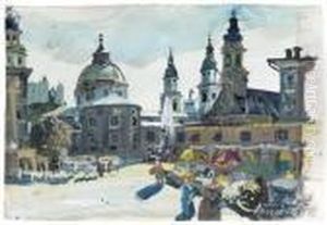 'salzburg Mozartplatz"" by Oskar Laske