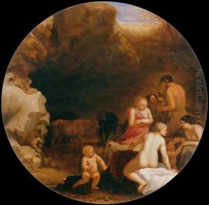 Nymphs and Satyrs at the Entrance of a Grotto by Cornelis Van Poelenburgh