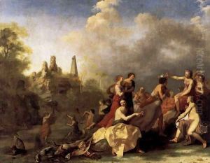 Amaryllis Giving Myrtill the Price by Cornelis Van Poelenburgh