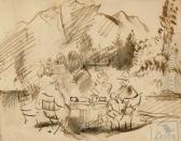 "beim Fruhstuck" Blauerkunstlerstempel: Laske - view 1