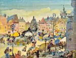 Der Krautmarkt In Brunn by Oskar Laske