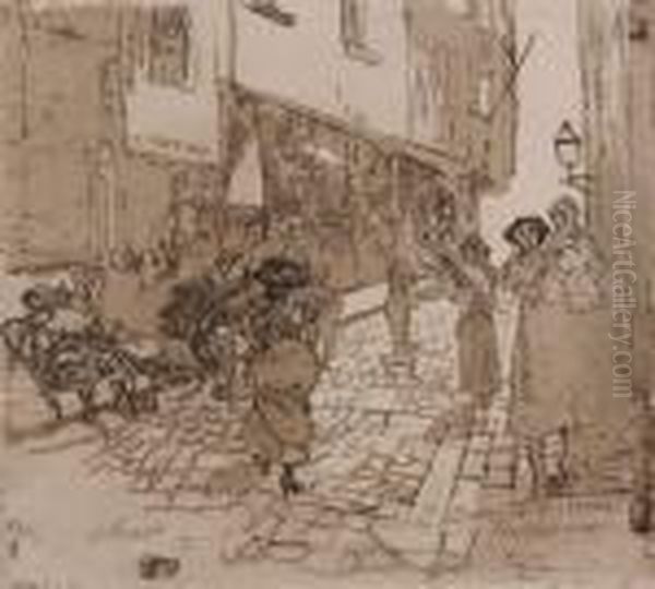 Zilversmidsstraat Antwerpen And 
Ecce Homo, Together With Seventeenprints Depicting Various Subject 
Matter By Adolf Fritz, G. Geyger,and Ehrlich - view 1