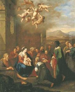 The Adoration of the Magi by Cornelis Van Poelenburgh