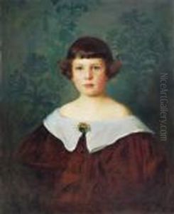 Small Child In White Collar Dress