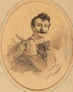 Self-portrait With Beer-pot by Philip Alexius De Laszlo
