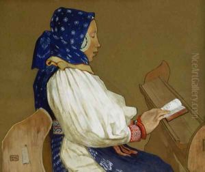A Slovak Woman at Prayer, Vazcecz, Hungary, 1907 by Marianne Preindelsberger Stokes
