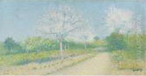 Amandiers En Fleur Vers Cailhau by Achille Lauge