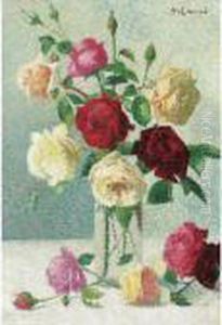 Vase De Roses by Achille Lauge
