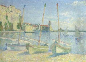 Bateaux A Collioure by Achille Lauge