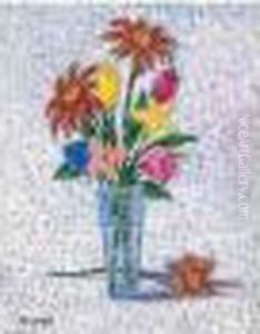 Vase De Fleurs by Achille Lauge