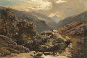 Cattle in a highland landscape by Sidney Richard Percy