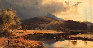 Cynidot from the Glaslyn, North Wales by Sidney Richard Percy