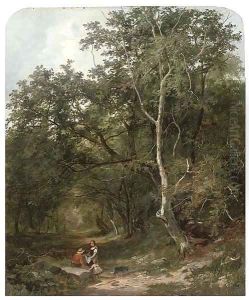 Gathering berries by Sidney Richard Percy