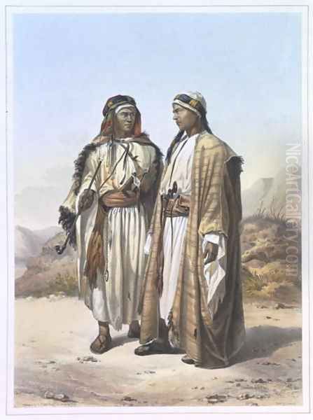 A Mahazi and a Soualeh Bedouin, illustration from The Valley of the Nile, engraved by Charles Bour 1814-81 pub. by Lemercier, 1848 - view 1