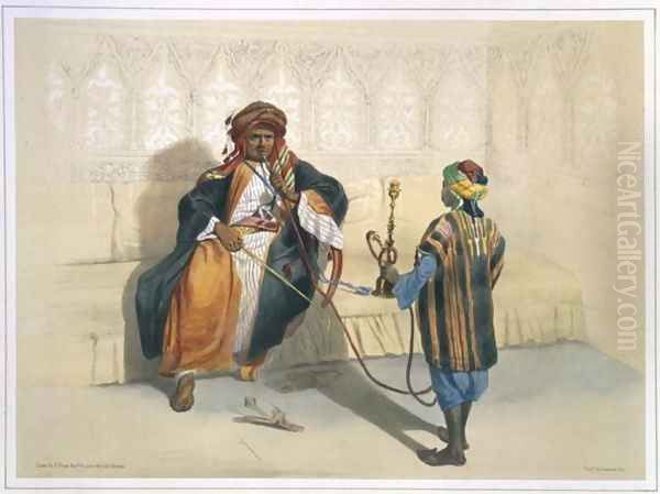 An Arab Sheikh Smoking, illustration from The Valley of the Nile, engraved by Saint Germain, pub. by Lemercier, 1848 - view 1
