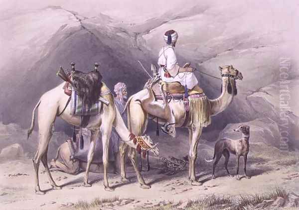 Dromedaries Halting in the Desert, illustration from The Valley of the Nile, engraved by Lehnert, pub. by Lemercier, 1848 - view 1