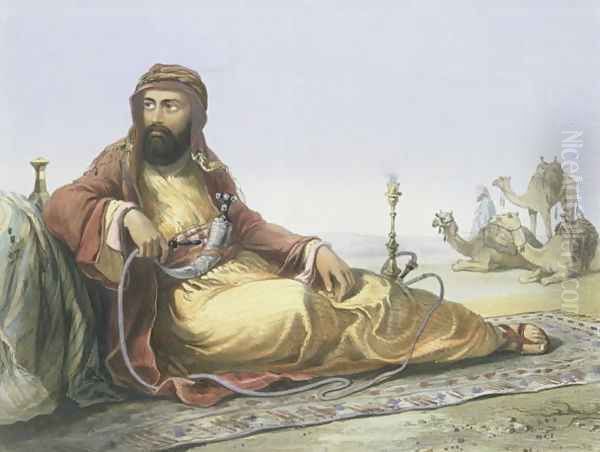 An Arab Resting in the Desert, title page from The Valley of the Nile, engraved by Lemoine, pub. by Lemercier, 1848 - view 1