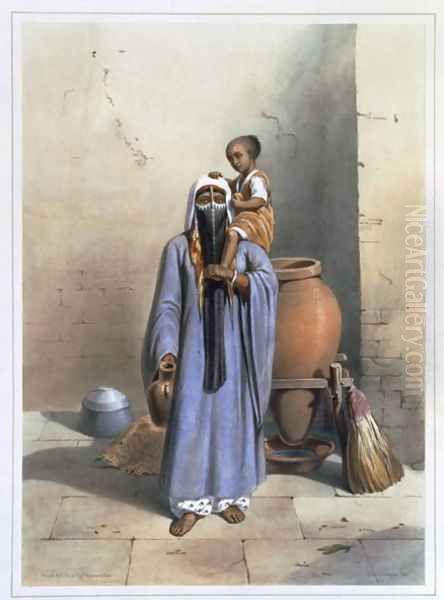 Fellah Woman and Child, illustration from The Valley of the Nile, engraved by Charles Bour 1814-81 pub. by Lemercier, 1848 - view 1