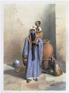 Fellah Woman and Child, illustration from The Valley of the Nile, engraved by Charles Bour 1814-81 pub. by Lemercier, 1848 by Emile Prisse d'Avennes