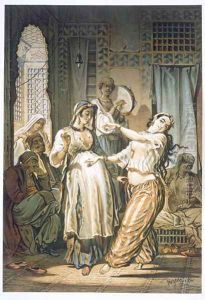 Egyptian Belly Dancer, from Souvenir of Cairo, 1862 by Amadeo Preziosi