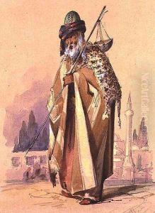 A Dervish with leopard skin, c.1855 by Amadeo Preziosi
