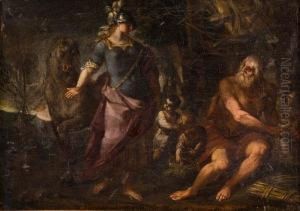 Erminia Tra I Pastori by Cirlce Of Filippo Lauri
