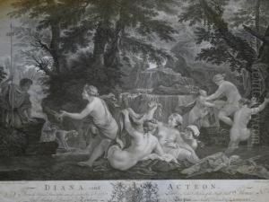 Diana And Actaeon by Cirlce Of Filippo Lauri