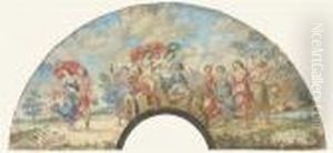 Bacchus And Ariadne by Cirlce Of Filippo Lauri