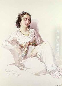 Hadice Hanim - lady from Istanbul, 1852 by Amadeo Preziosi