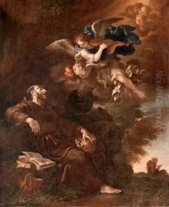 The Ecstasy Of Saint Francis by Cirlce Of Filippo Lauri