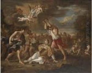 The Martyrdom Of Saint Stephen by Cirlce Of Filippo Lauri