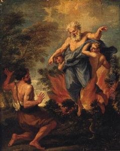 Moses And The Burning Bush by Cirlce Of Filippo Lauri