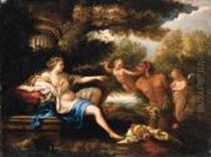 Diana And Bacchus by Cirlce Of Filippo Lauri