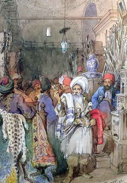 Vendors in the Covered Bazaar, Istanbul, 1851 - view 1