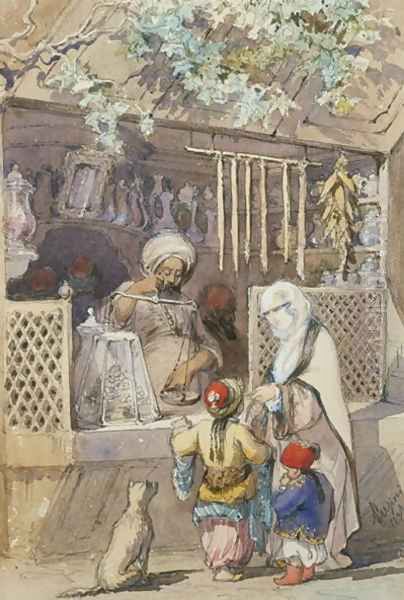Turkish Figures at a Sweetmeat Stall, 1851 - view 1