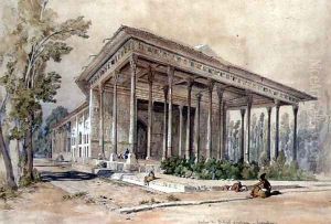 The Palace of Tcheel-Soutoun, Hispahan by Amadeo Preziosi