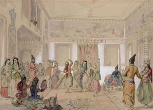 Harem Feast, Tehran by Amadeo Preziosi