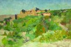 Village En Provence by Louis Alphonse Abel Lauvray
