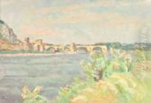 Le Pont D'avignon by Louis Alphonse Abel Lauvray