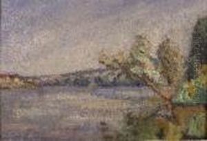 La Seine Entre Vetheuil Et Lavacourt by Louis Alphonse Abel Lauvray