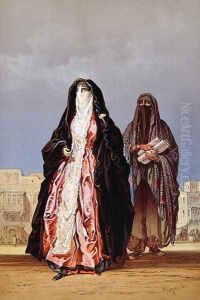 Veiled women, from Souvenir of Cairo, 1862 by Amadeo Preziosi