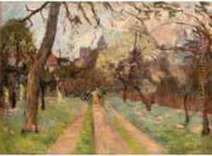 Le Jardin Du Peintre A Vethueil by Louis Alphonse Abel Lauvray