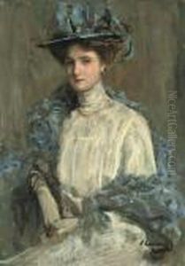 Portrait Of A Lady In Blue by John Lavery