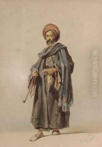 An Egyptian Man with a Pipe by Amadeo Preziosi