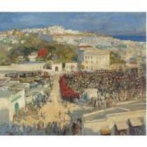 The Moorish Flag Hoisted On The German Legation, Tangier