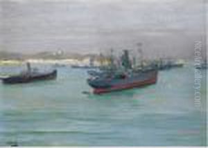 Norwegian Cargo Boats, St. Jean De Luz by John Lavery
